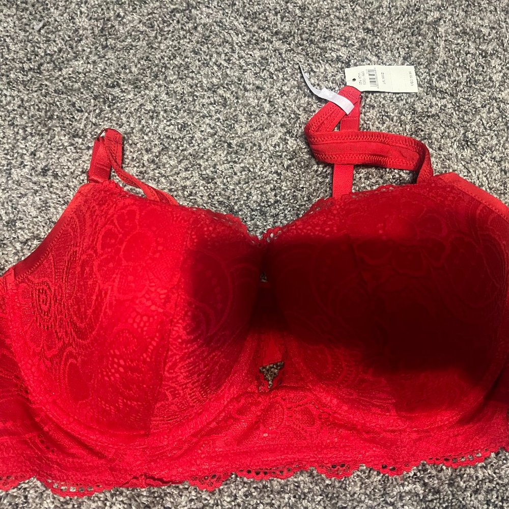 Aerie Red Size 36DD Balconette Bra